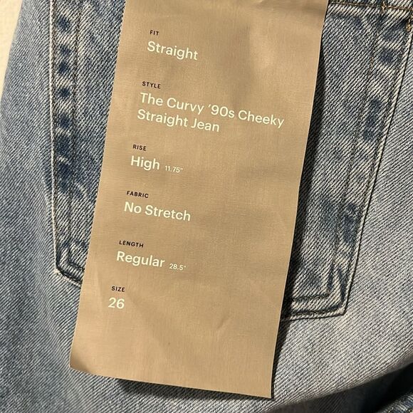 EVERLANE Vintage Sunbleached Blue The Curvy '90s Cheeky Jeans-26/2 NWT! - Picture 9 of 12